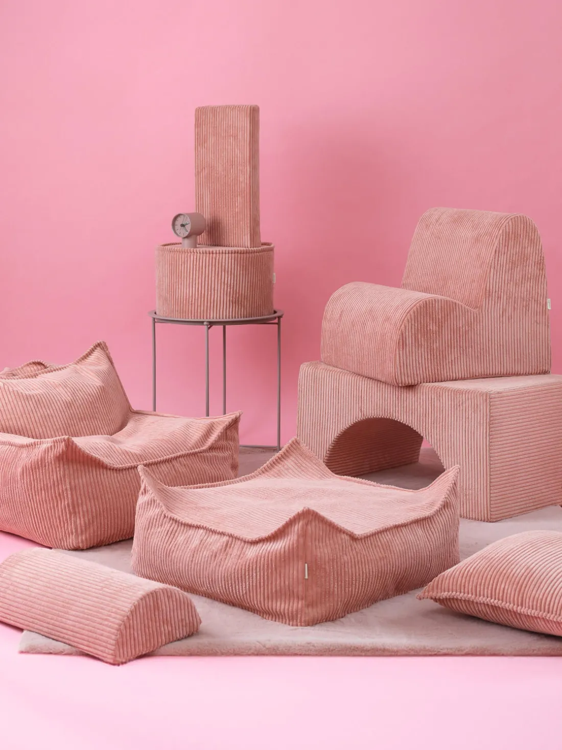 Puf infantil de pana Sugar, Ø 40 cm