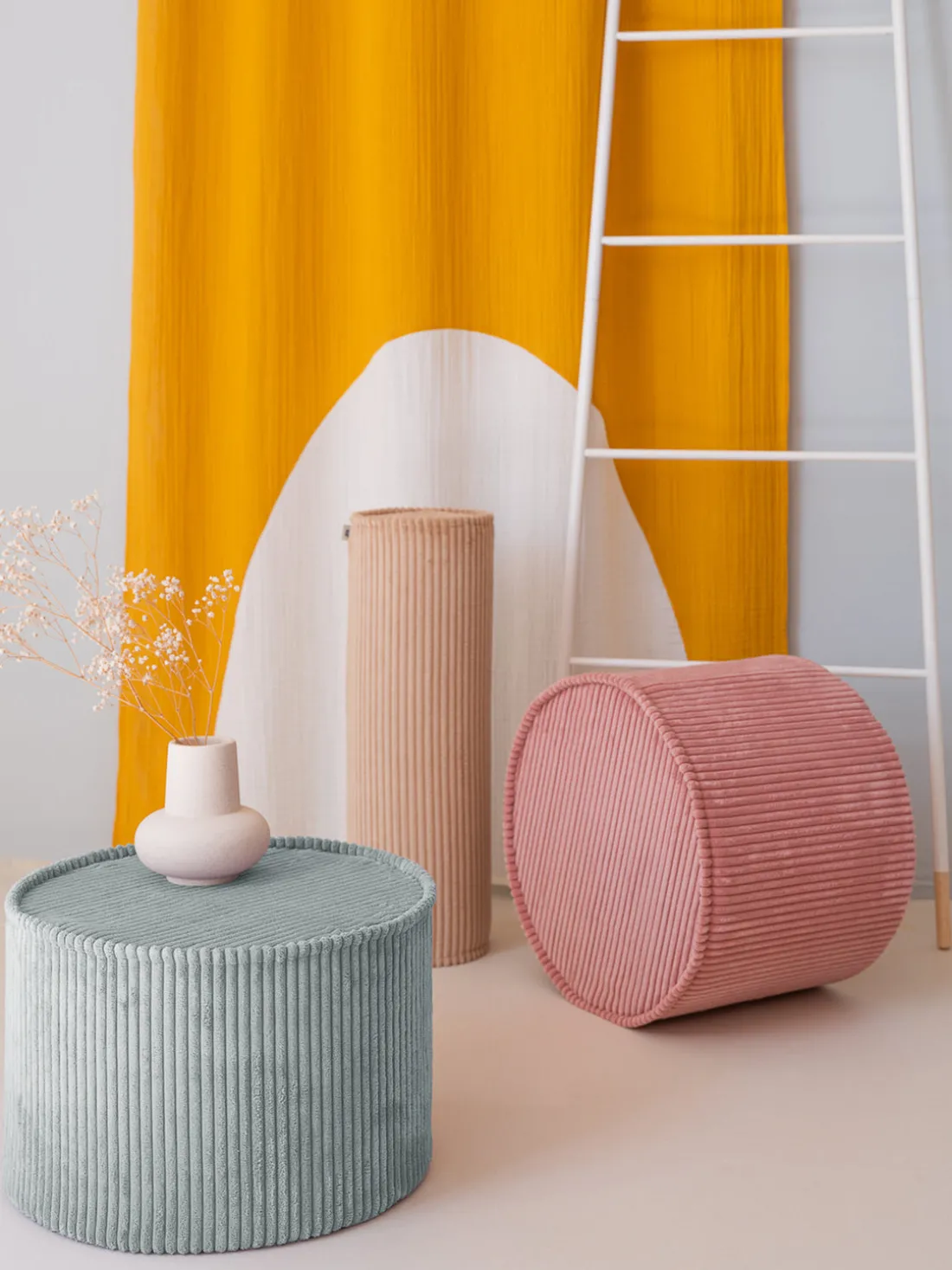 Puf infantil de pana Sugar, Ø 40 cm