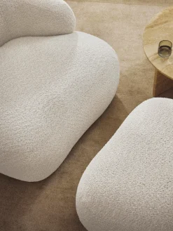 Puf reposapiés de borreguillo bouclé Alba