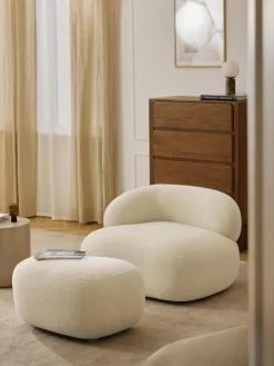 Puf reposapiés de borreguillo Alba