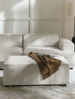 Puf reposapiés de pana grande Melva, An 116 x F 72 cm