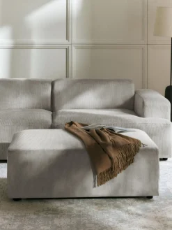 Puf reposapiés de pana grande Melva, An 116 x F 72 cm