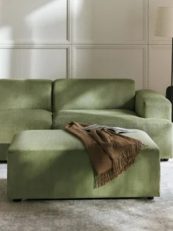 Puf reposapiés de pana grande Melva, An 116 x F 72 cm