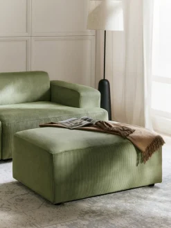 Puf reposapiés de pana Melva, An 99 x F 72 cm