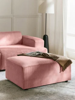 Puf reposapiés de pana Melva, An 99 x F 72 cm