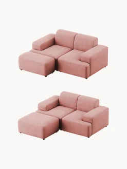 Puf reposapiés de pana Melva, An 99 x F 72 cm