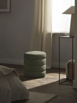 Puf reposapiés en tejido bouclé Alto