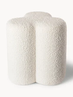 Puf reposapiés en tejido bouclé Clover