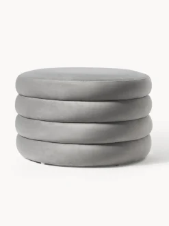 Puf reposapiés grande de terciopelo con espacio de almacenamiento Alto