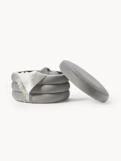 Puf reposapiés grande de terciopelo con espacio de almacenamiento Alto