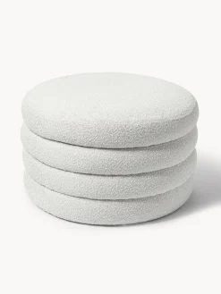 Puf reposapiés grande en tejido bouclé con espacio de almacenamiento Alto