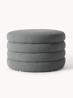 Puf reposapiés grande en tejido bouclé con espacio de almacenamiento Alto