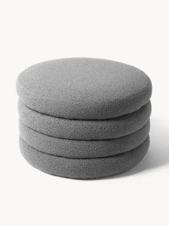 Puf reposapiés grande en tejido bouclé con espacio de almacenamiento Alto