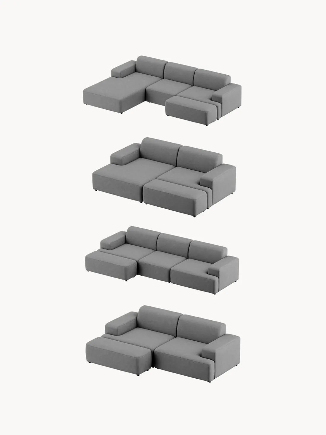 Puf reposapiés grande Melva, 116 x 42 cm