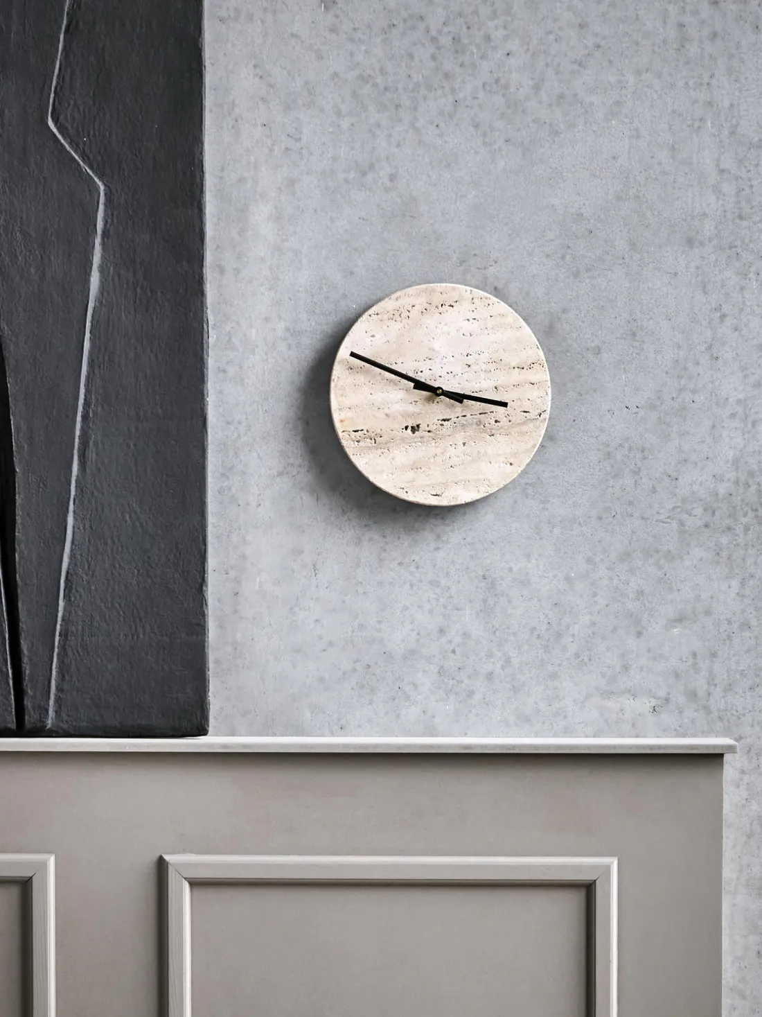 Reloj artesanal de travertino Loko