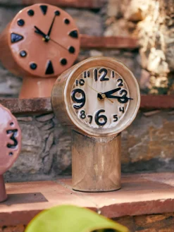 Reloj de mesa de cerámica pintado a mano Retro