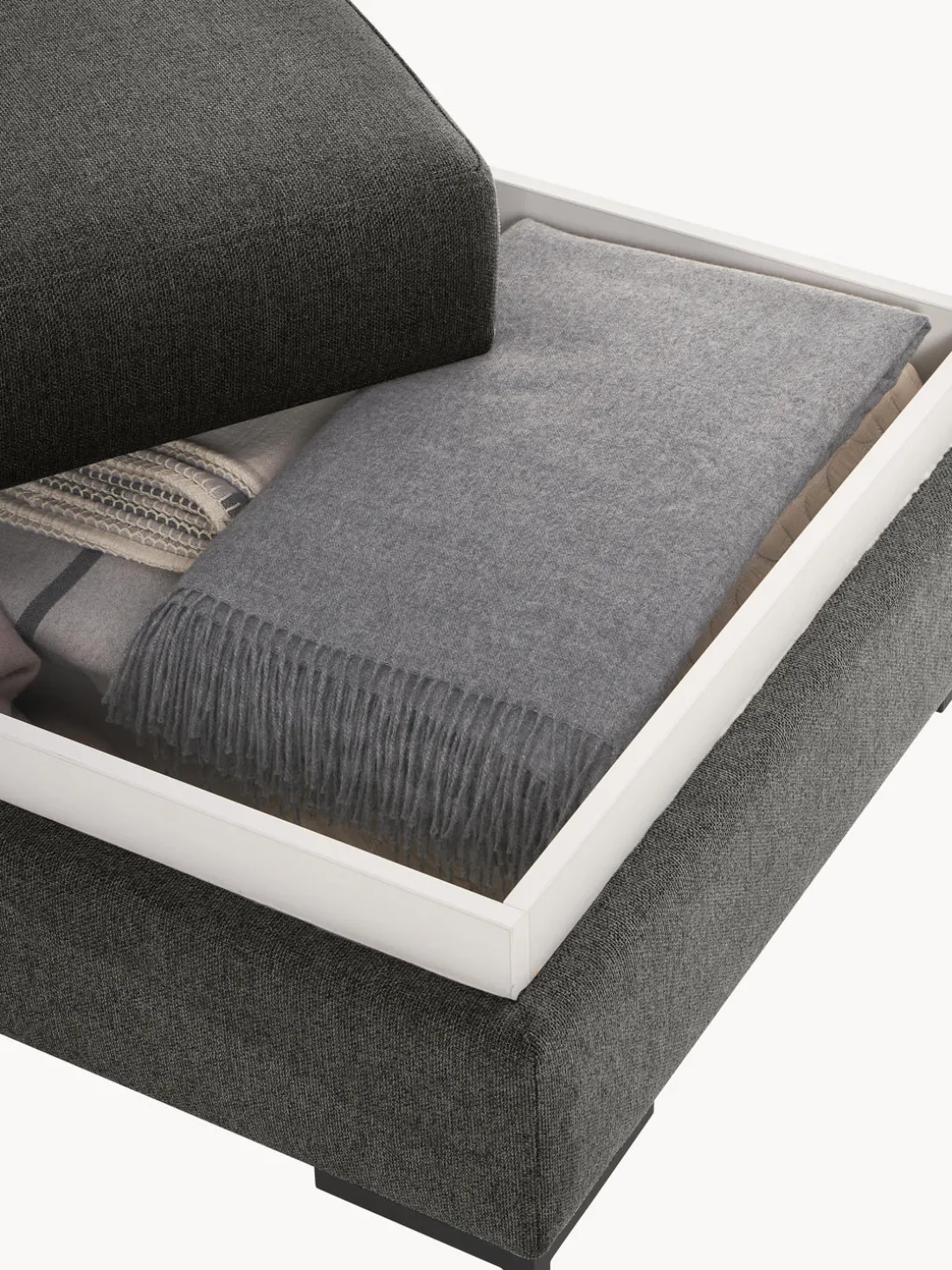 Reposapiés puf con espacio de almacenamiento Luna