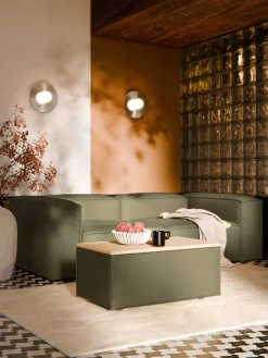 Reposapiés puf con espacio de almacenamiento Lennon