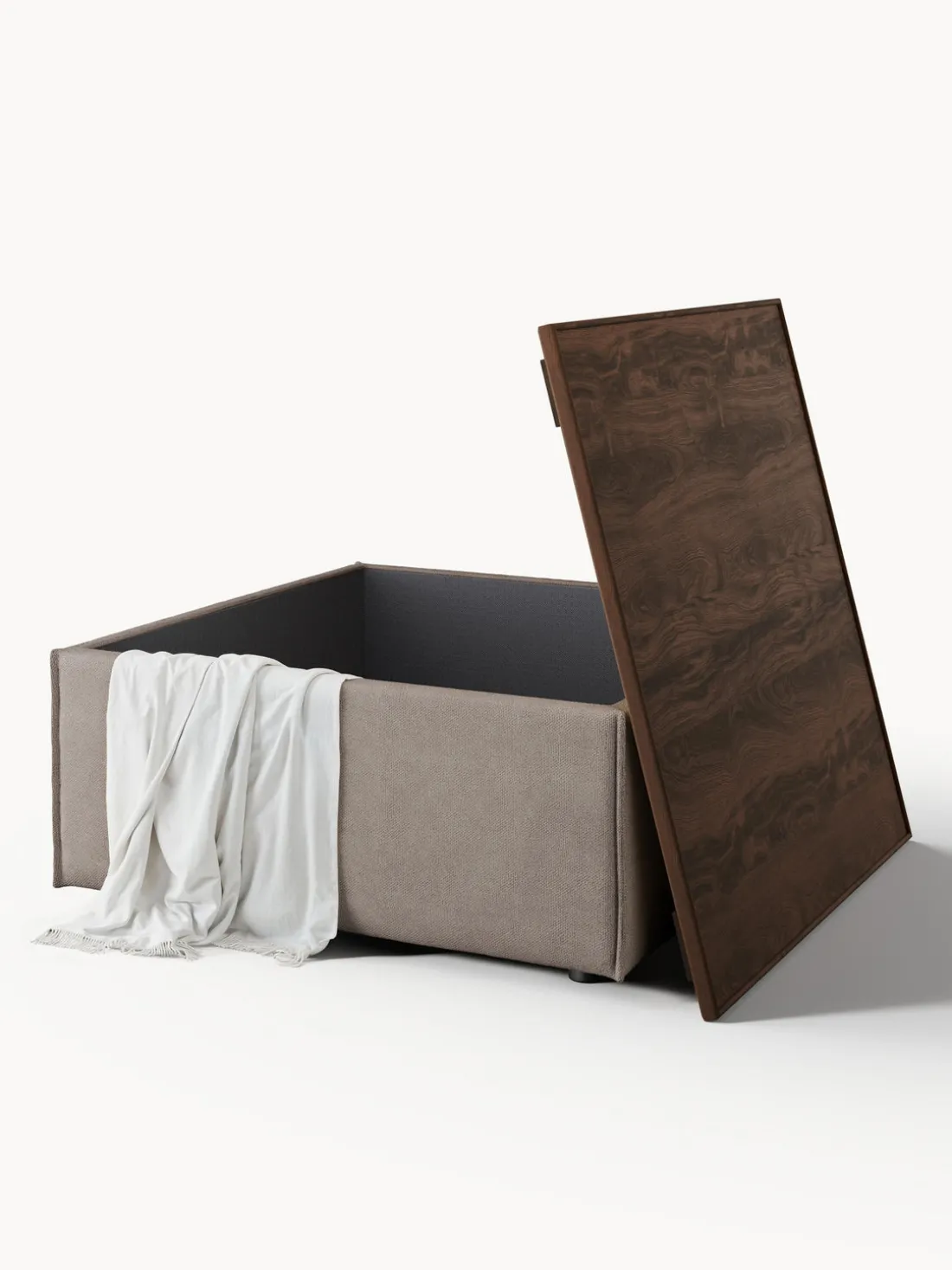 Reposapiés puf con espacio de almacenamiento Lennon