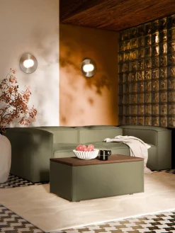 Reposapiés puf con espacio de almacenamiento Lennon