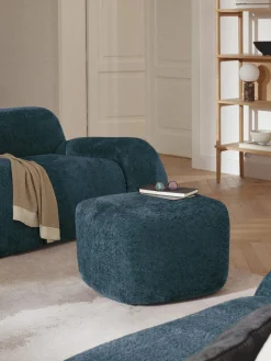 Reposapiés puf de borreguillo bouclé Wolke