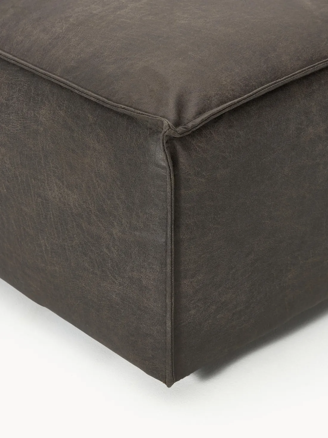 Reposapiés puf de cuero reciclado Lennon