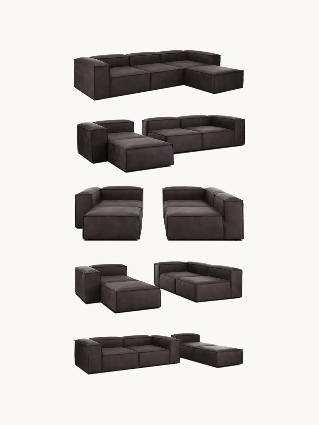 Reposapiés puf de cuero reciclado Lennon