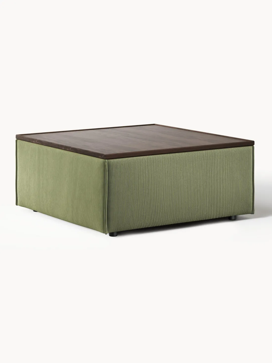 Reposapiés puf de pana con espacio de almacenamiento Lennon