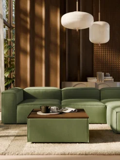 Reposapiés puf de pana con espacio de almacenamiento Lennon