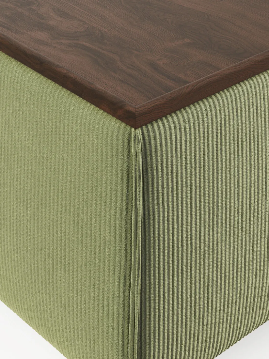 Reposapiés puf de pana con espacio de almacenamiento Lennon