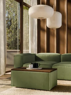 Reposapiés puf de pana con espacio de almacenamiento Lennon