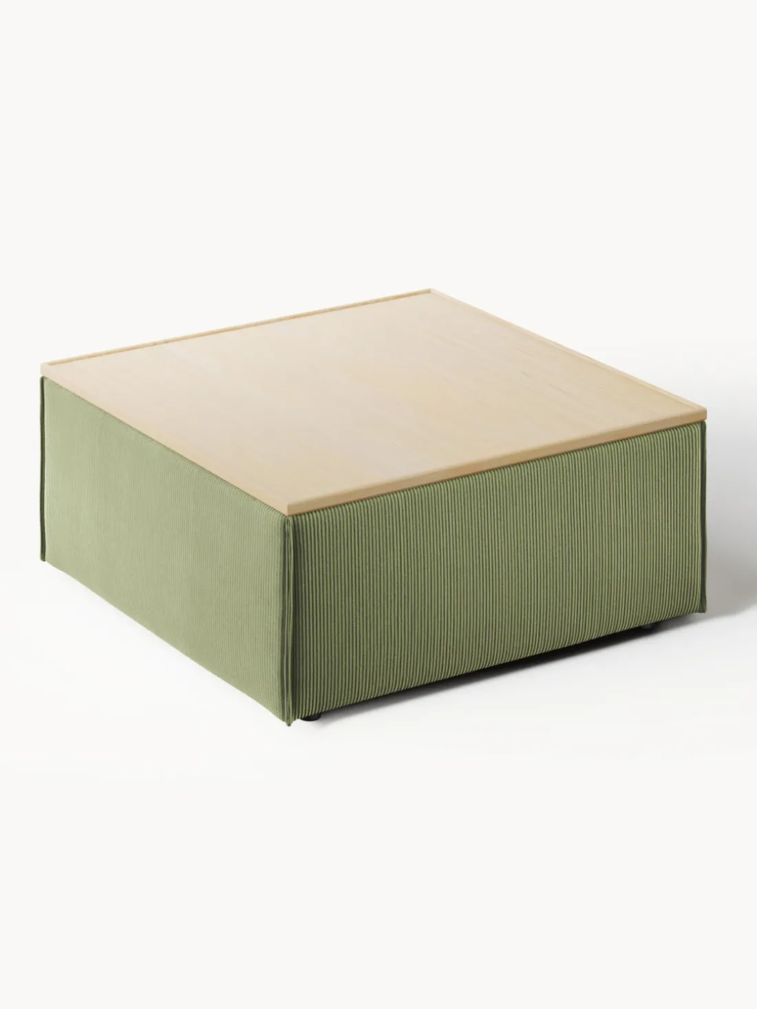 Reposapiés puf de pana con espacio de almacenamiento Lennon