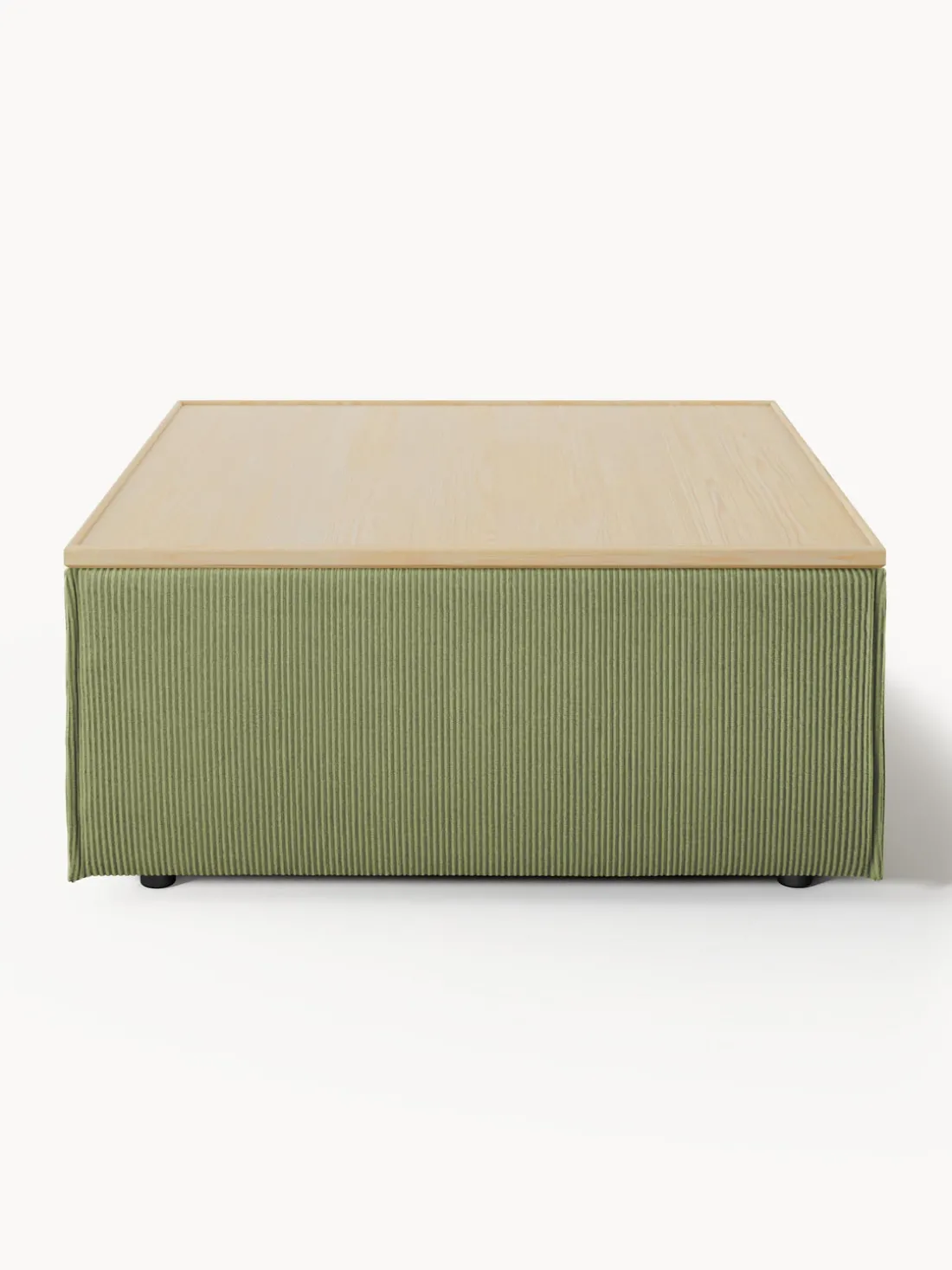 Reposapiés puf de pana con espacio de almacenamiento Lennon