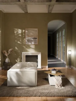 Reposapiés puf de pana con espacio de almacenamiento Lennon