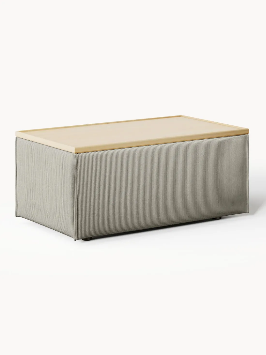 Reposapiés puf de pana con espacio de almacenamiento Lennon