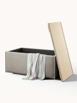 Reposapiés puf de pana con espacio de almacenamiento Lennon