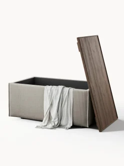 Reposapiés puf de pana con espacio de almacenamiento Lennon