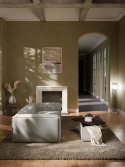 Reposapiés puf de pana con espacio de almacenamiento Lennon