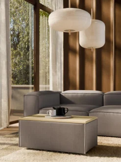 Reposapiés puf de pana con espacio de almacenamiento Lennon