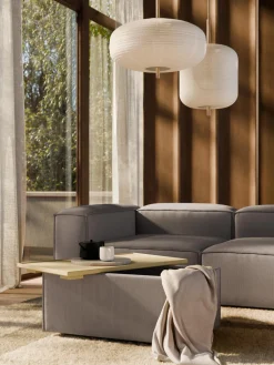 Reposapiés puf de pana con espacio de almacenamiento Lennon