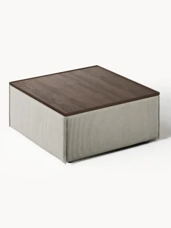 Reposapiés puf de pana con espacio de almacenamiento Lennon