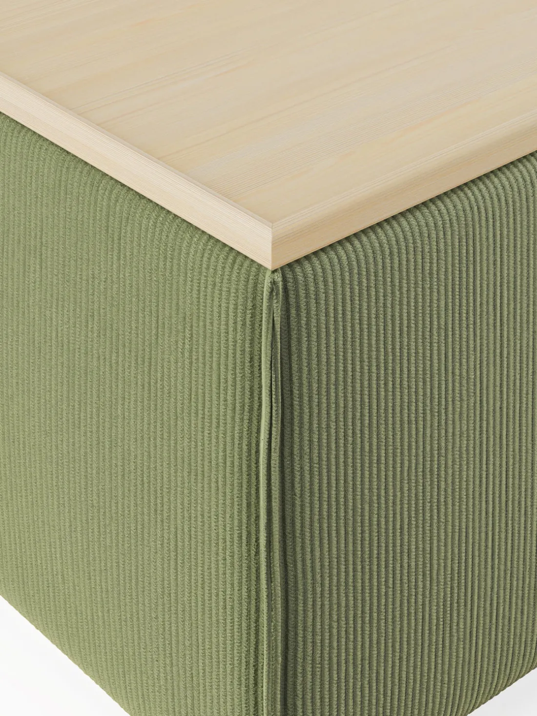 Reposapiés puf de pana con espacio de almacenamiento Lennon