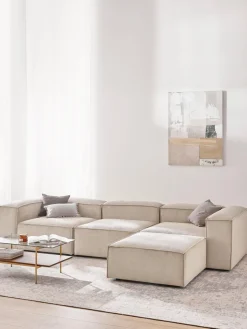 Reposapiés puf de pana Lennon