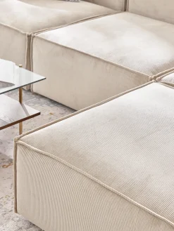 Reposapiés puf de pana Lennon