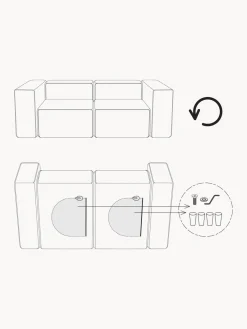 Reposapiés puf de pana Lennon