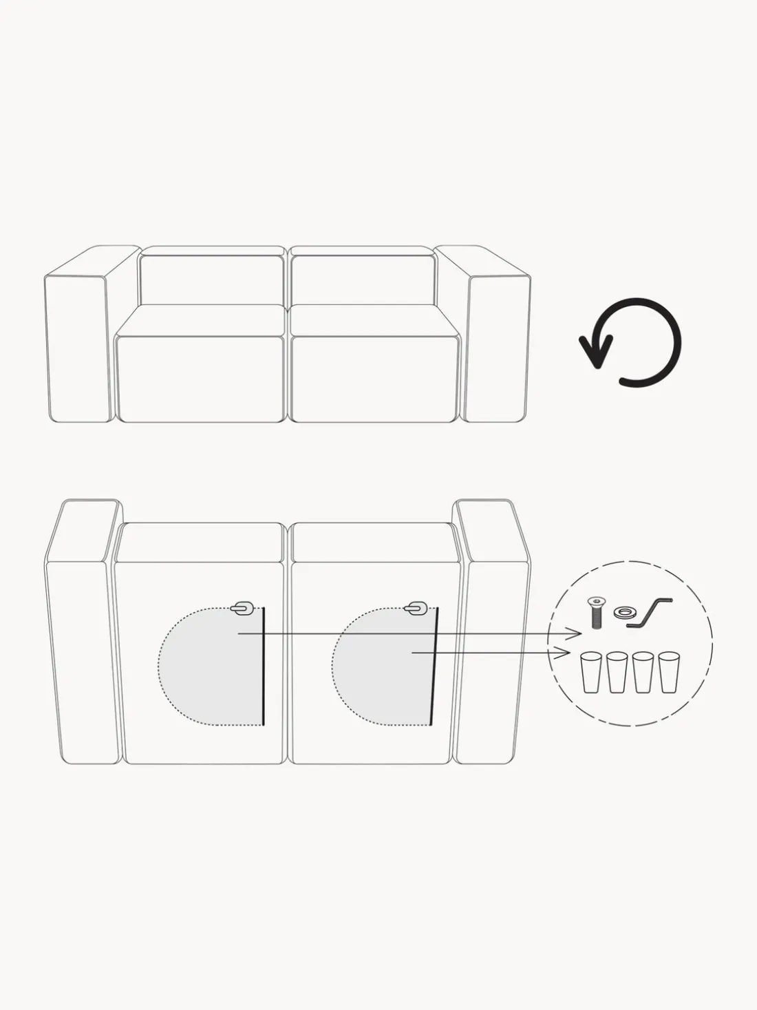 Reposapiés puf de pana Lennon