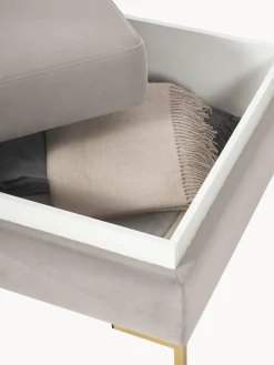 Reposapiés puf de terciopelo con espacio de almacenamiento Luna