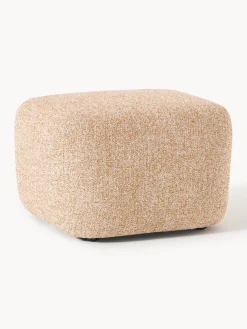 Reposapiés puf en tejido bouclé Wolke