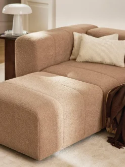 Reposapiés puf en tejido bouclé Lena