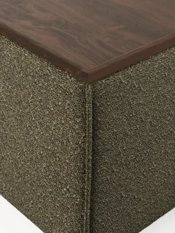 Reposapiés puf en tejido bouclé con espacio de almacenamiento Lennon